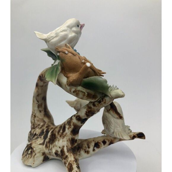 Capodimonte Italy Porcelain Mama Bird & Baby Birds Just Hatched Figurine 1980s - Picture 6 of 16